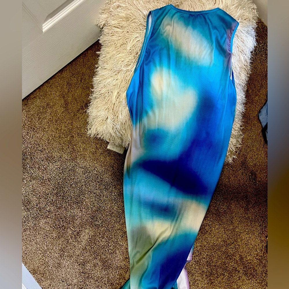 Long multicolored summer dress.